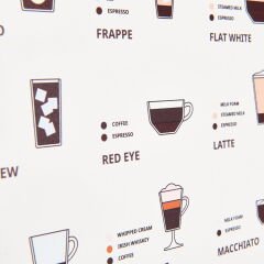 Deco Time Of Coffee Pano - Beyaz - 30x40 cm