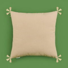 Soft Boho Püskül Detaylı Kırlent - Bej - 40x40 cm