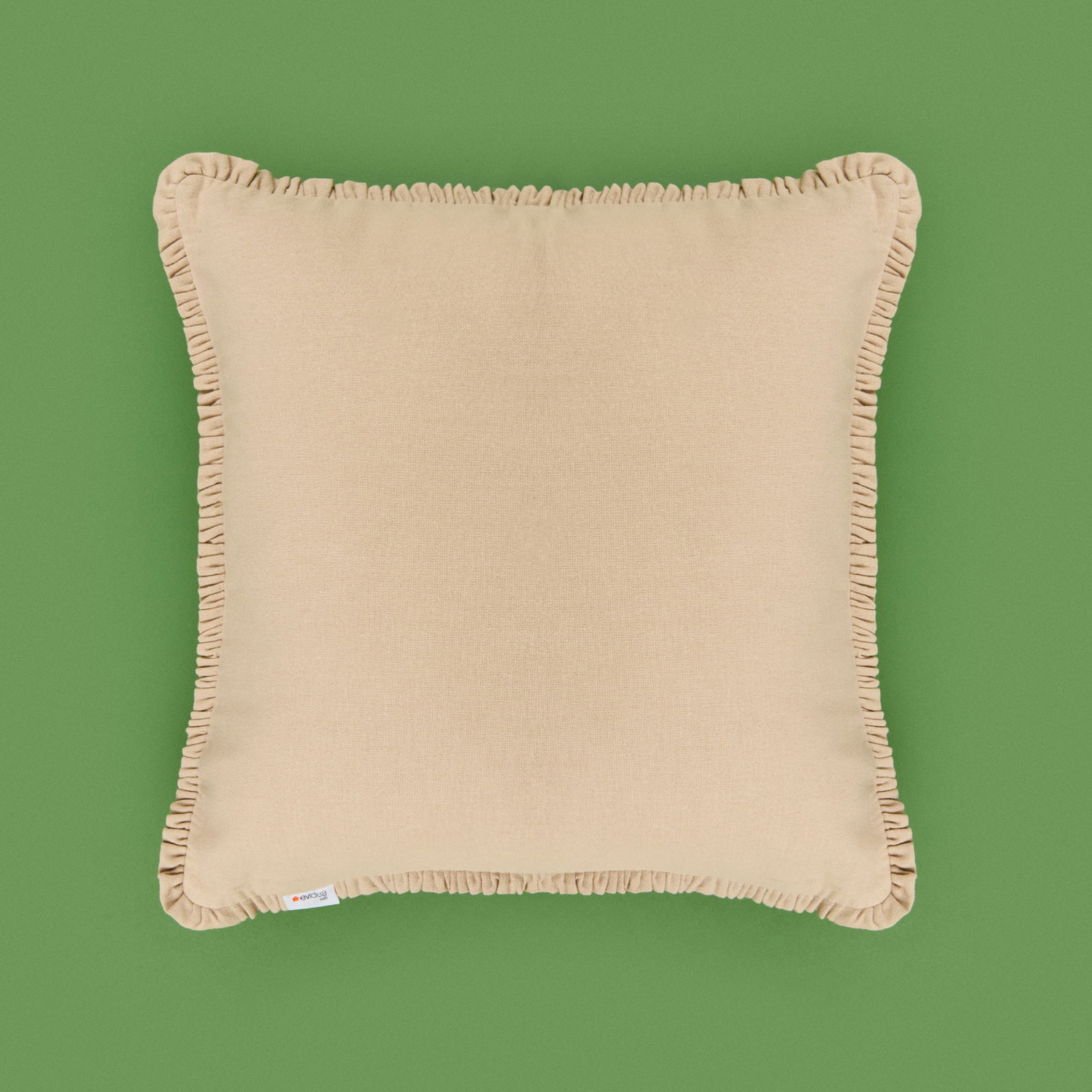 Soft Boho Fırfır Detaylı Kırlent - Bej - 40x40 cm