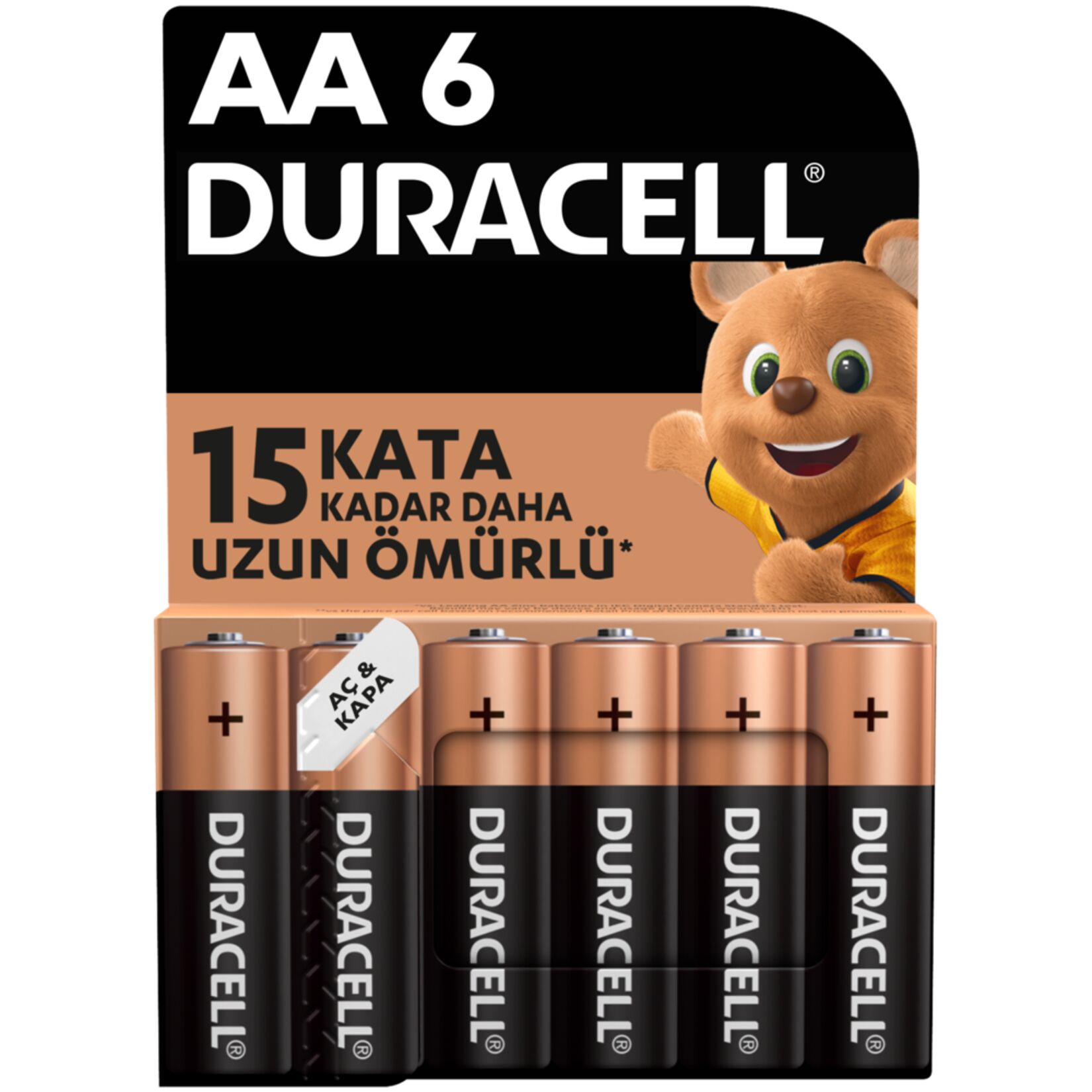 Duracell Alkalin AA Kalem Pil 1,5 V (LR6 / MN1500) 6'lı Paket