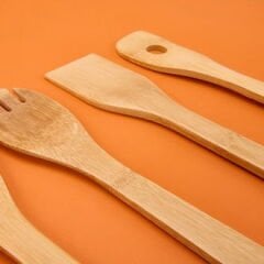 Ravili 4'lü Bambu Servis Seti - Açık Kahverengi