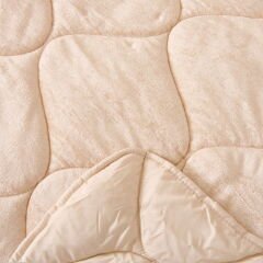 43182 Çift Kişilik Kadife Yorgan - Bej - 195x215 cm