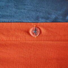 Soft Colorful Çift Kişilik Nevresim Takımı - Kiremit / Lacivert