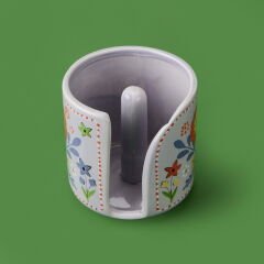 Kitchen Çiçekli Havlu Peçetelik - Mor - 12 cm