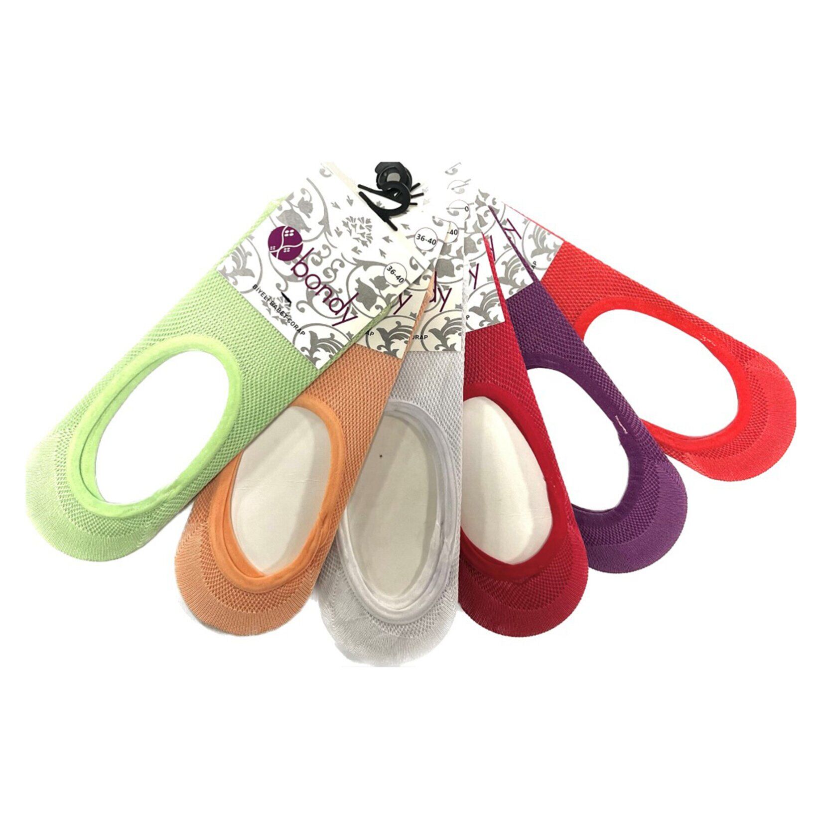 Bondy Kadın Renkli Taktel Babet Çorap 36/40