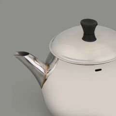 Orta Boy Çelik Çaydanlık - Gri - 2,25 lt + 1,3 lt