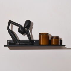 Deco Metal Duvar Rafı - Siyah - 40x11 cm
