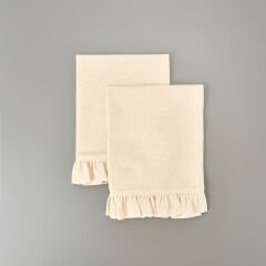 Soft Fırfırlı 2'li Amerikan Servis - Ekru - 35x50 cm