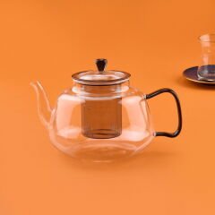 Cam Süzgeçli Demlik - Şeffaf / Antrasit - 1100 ml