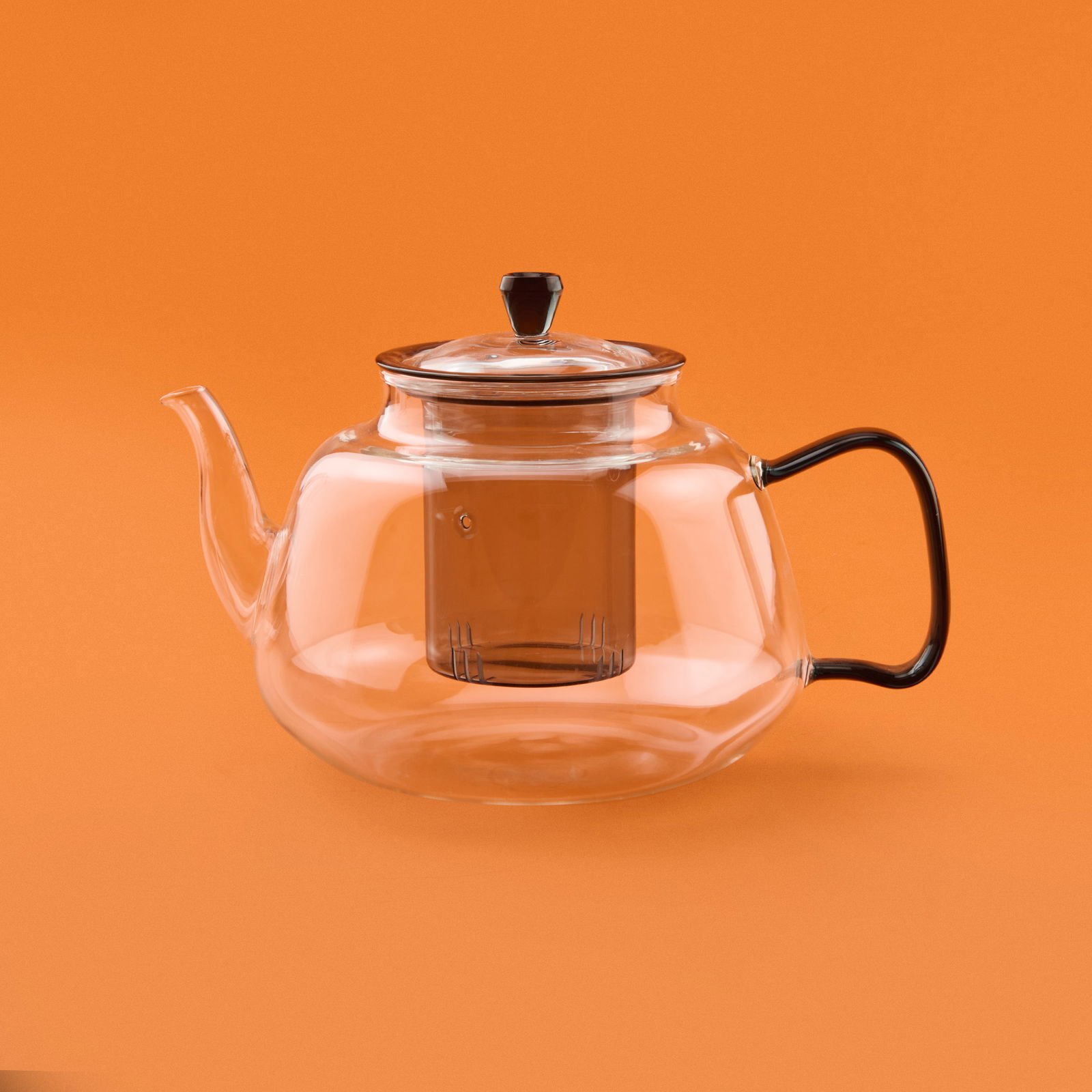 Cam Süzgeçli Demlik - Şeffaf / Antrasit - 1100 ml