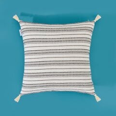 Soft Horden Püsküllü Kırlent - Ekru - 40x40 cm