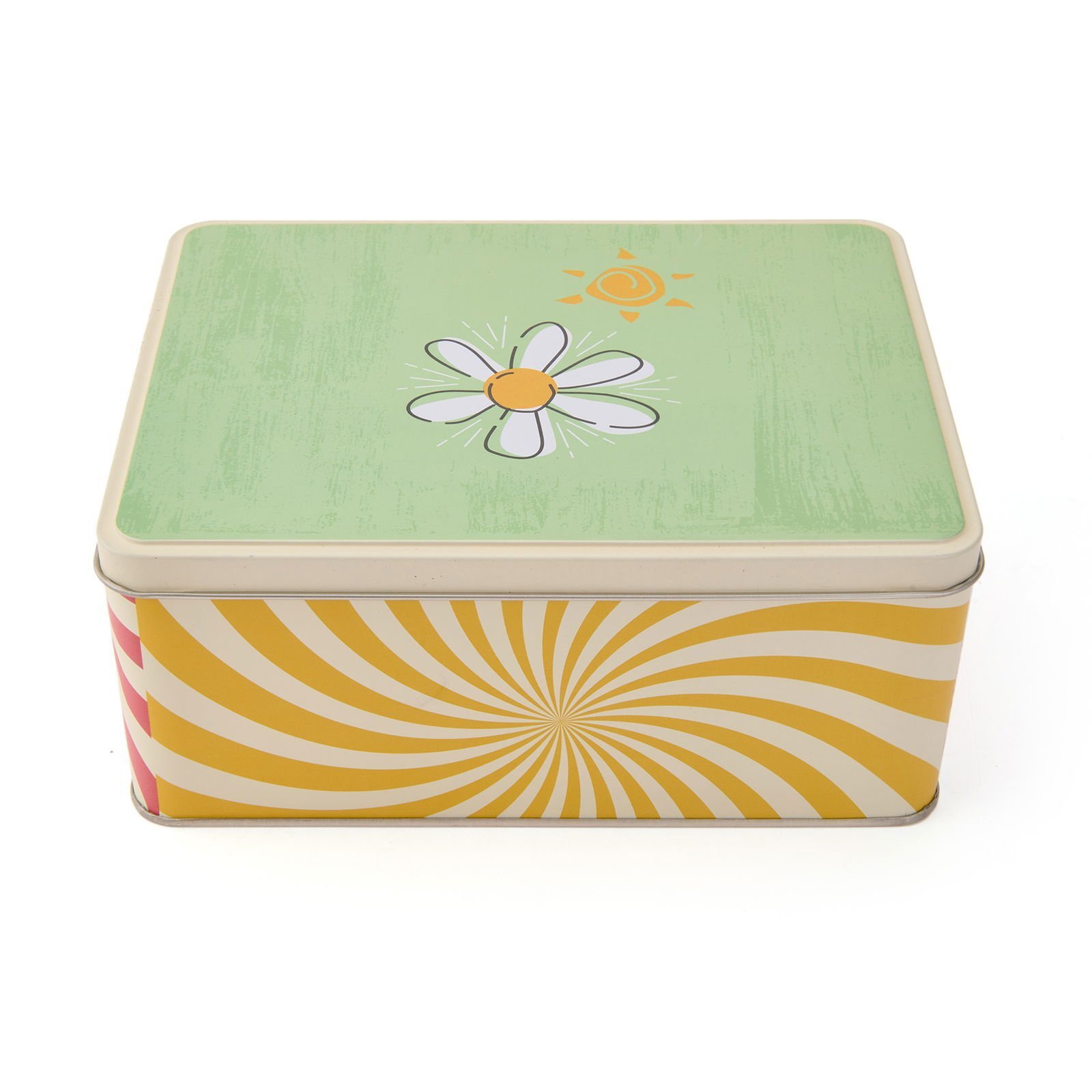 Çiçek Serisi Metal Hediye Kutusu - Renkli - 16,5x9 cm