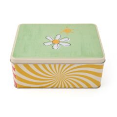 Çiçek Serisi Metal Hediye Kutusu - Renkli - 16,5x9 cm