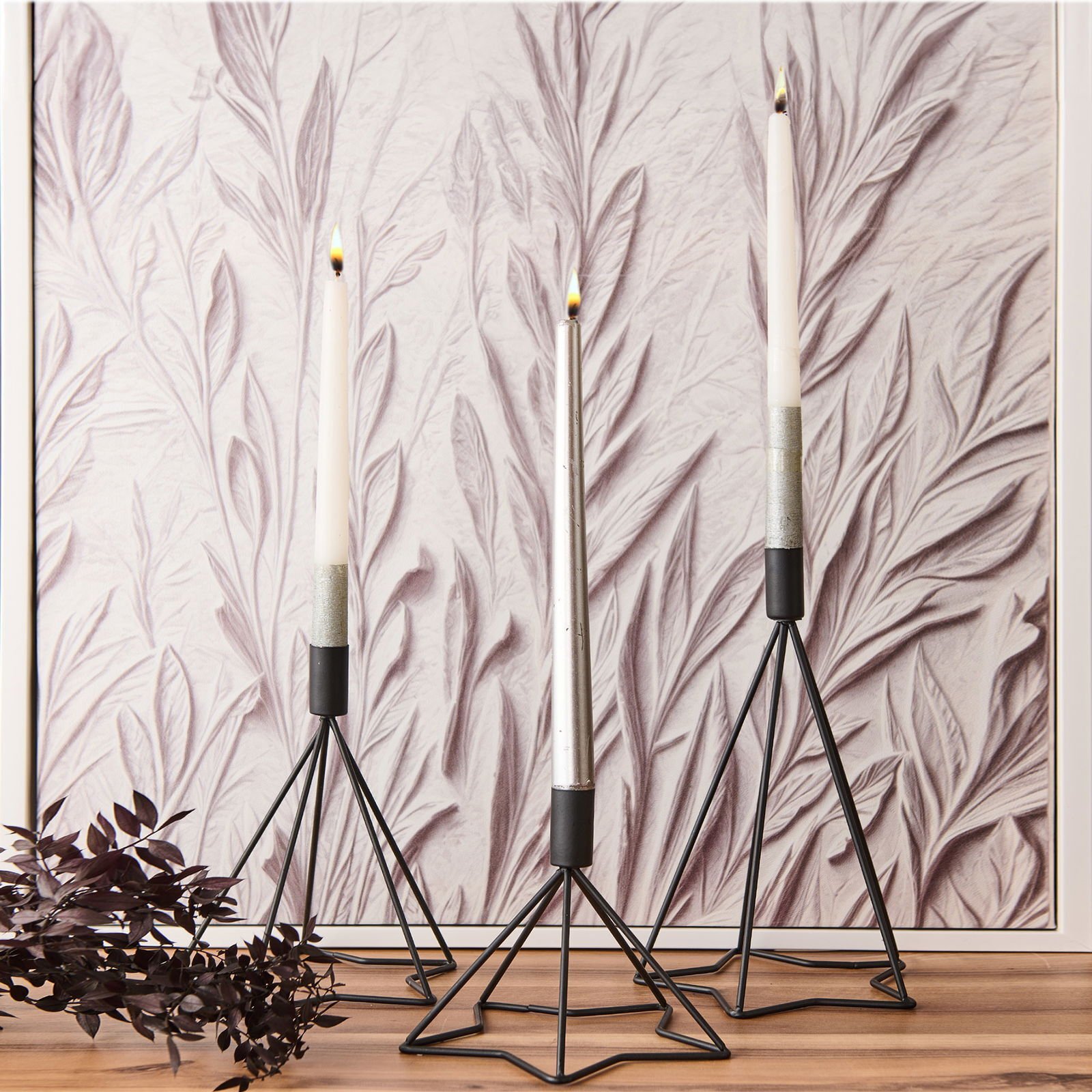 Deco 3'lü Star Mumluk - Siyah