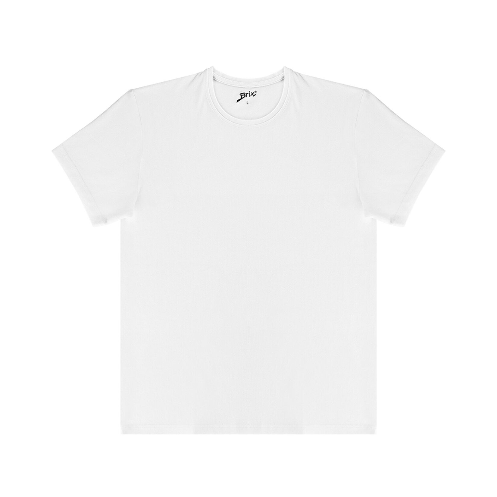 Brix Erkek Elastan O Yaka Tshirt Beyaz L