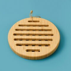 Bambu Yuvarlak Nihale - Açık Kahverengi - 17 cm