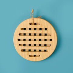 Bambu Yuvarlak Nihale - Açık Kahverengi - 17 cm