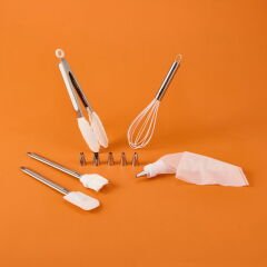 Cake White Pasta Servis Seti - Beyaz - 31 cm + 25 cm + 24 cm