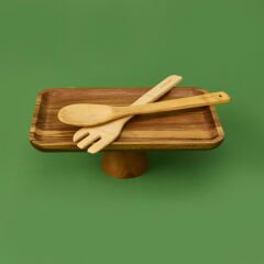 Mory Ayaklı Akasya Sunumluk - Kahverengi - 30x20 cm