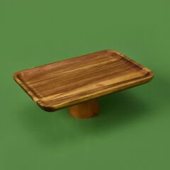 Mory Ayaklı Akasya Sunumluk - Kahverengi - 30x20 cm