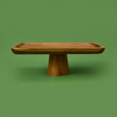 Mory Ayaklı Akasya Sunumluk - Kahverengi - 30x20 cm