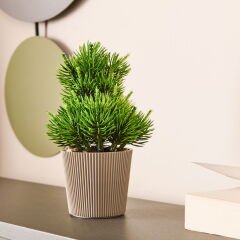 Dekor Saksılı Yapay Çam Ağacı - Renkli - 15x5 cm