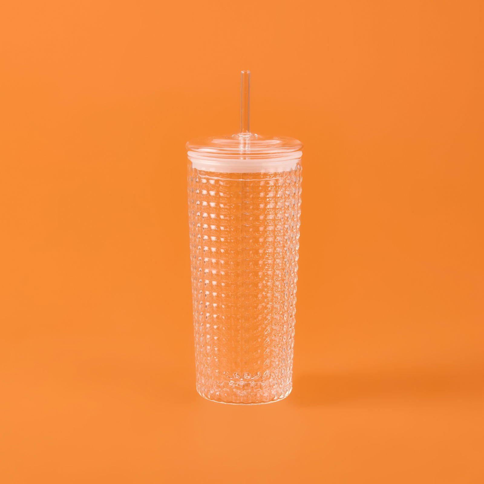 Pipetli Cam Bardak - Şeffaf - 550 ml