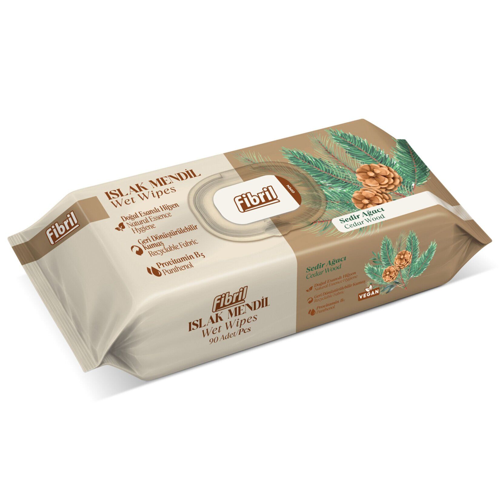 Fibril Sedir Ağacı Islak Mendil 90'lı