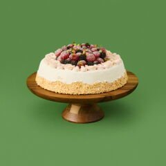 Yuvarlak Ayaklı Akasya Sunumluk - Kahverengi - 28 cm