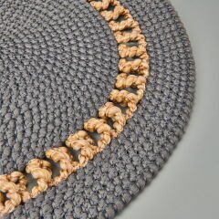 Jüt Görünümlü Kapı Önü Paspası - Antrasit - 50x70 cm