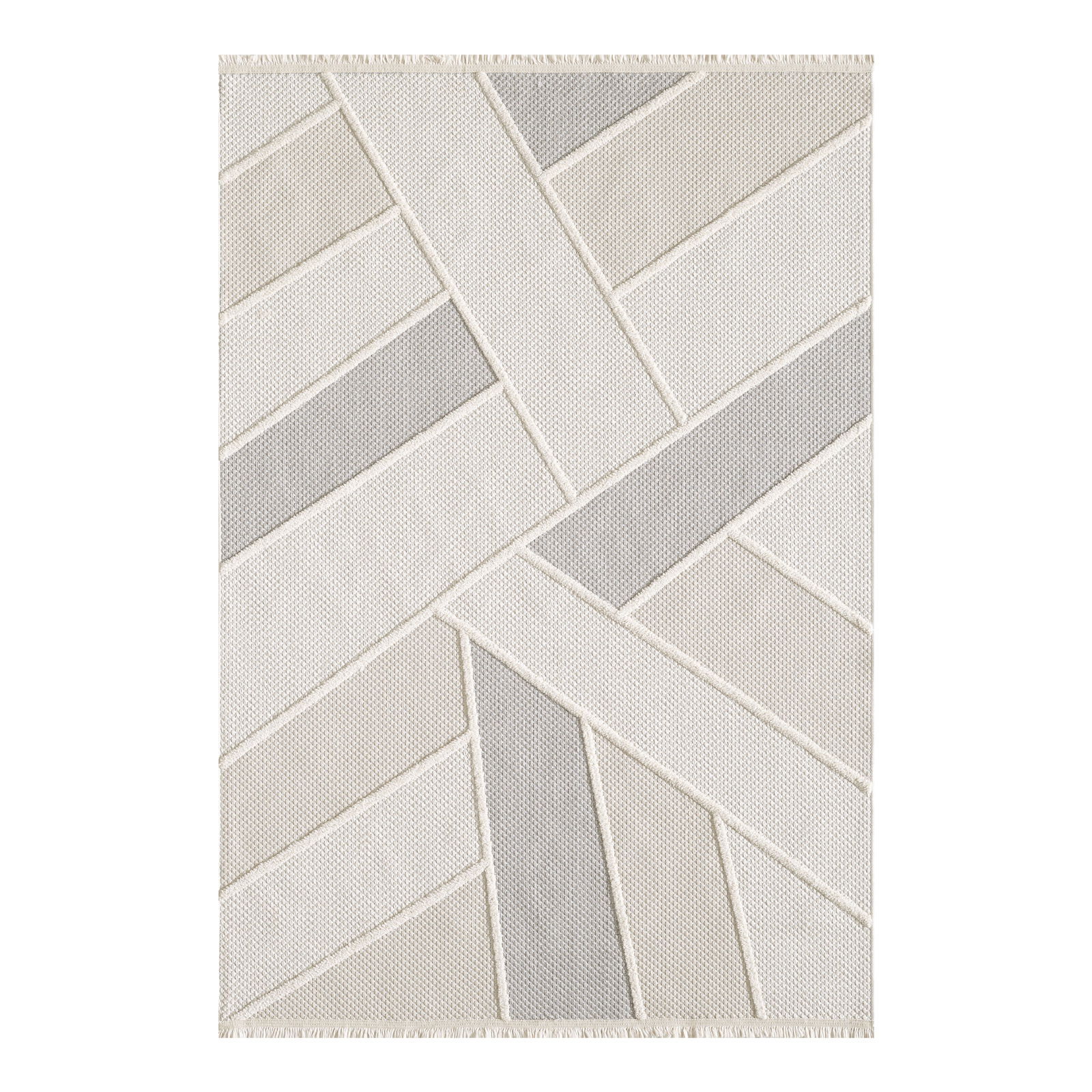 Shibori Trooper Kaymaz Tabanlı Antialerjik Halı - Bej - 120x180 cm