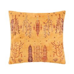 Soft Geleneksel Desenli Kırlent - Turuncu - 40x40 cm