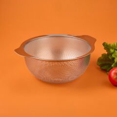 Metal Süzgeç - Gri / Siyah - 24 cm