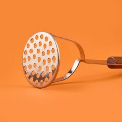 Ahşap Saplı Patates Ezeceği - Gri / Kahverengi