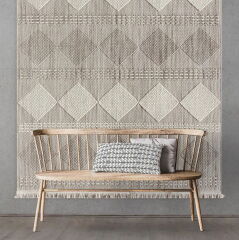 Agra Cyan Modern İskandinav Desenli Halı - Gri - 120x180 cm