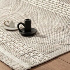 Agra Cyan Modern İskandinav Desenli Halı - Gri - 120x180 cm