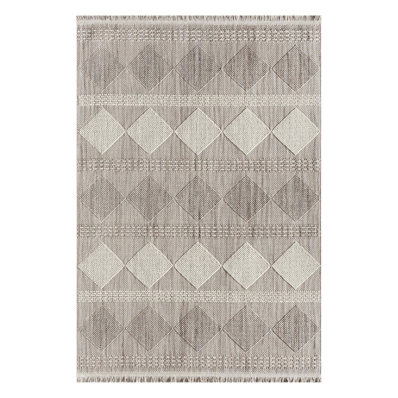 Agra Cyan Modern İskandinav Desenli Halı - Gri - 120x180 cm