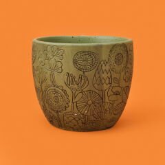 Çiçek Nature Beton Saksı - Siyah - 13,5x12,5 cm