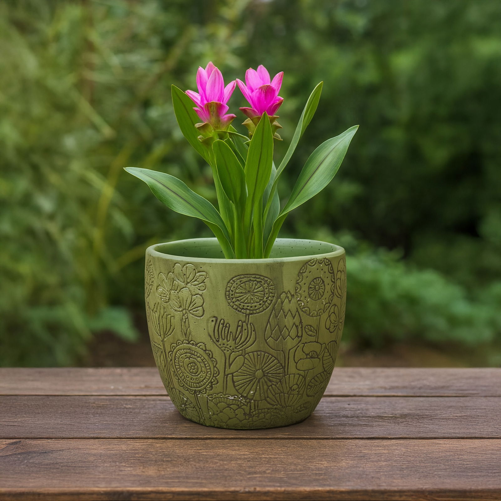 Çiçek Nature Beton Saksı - Siyah - 13,5x12,5 cm