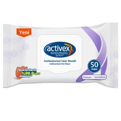 Activex Antibakteriyel Hassas Islak Havlu 50'li