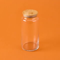 Bambu Kapaklı Cam Kavanoz - Şeffaf - 1,3 lt