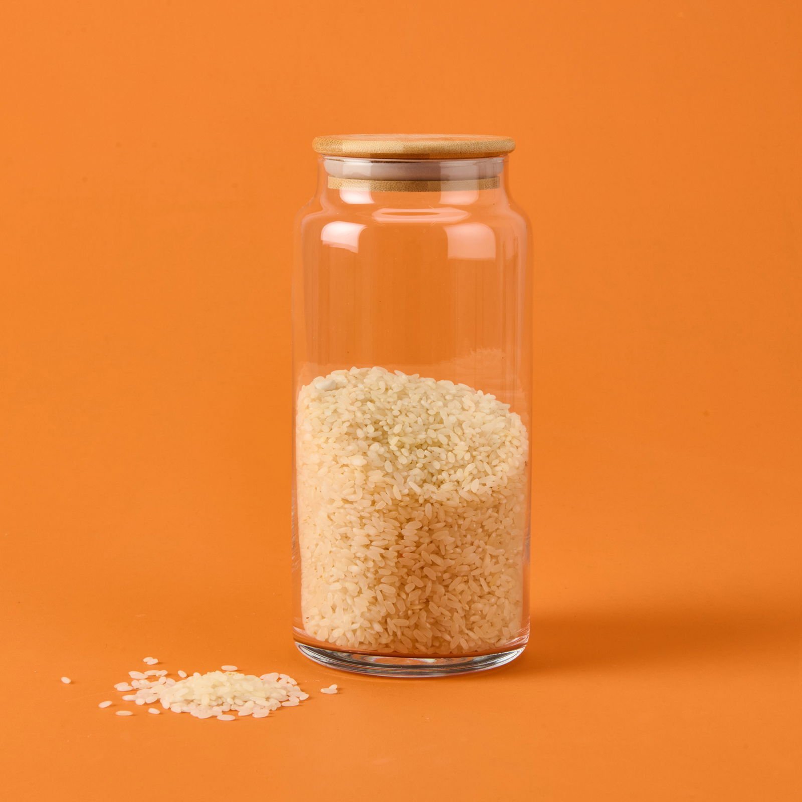 Bambu Kapaklı Cam Kavanoz - Şeffaf - 1,3 lt