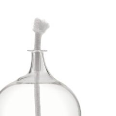 Cam Küre Model Kısa Ayaklı Kandil - Kırmızı - 15x7x7 cm