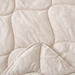 43182 Çift Kişilik Kadife Yorgan - Krem - 195x215 cm