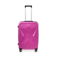 Travel Star Orta Boy ABS Valiz - Pembe - 66x45x26 cm