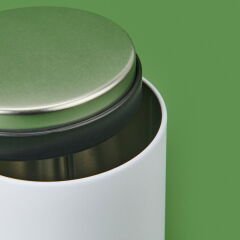 Metal 3'lü Saklama Kabı - Beyaz / Siyah