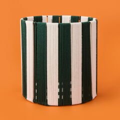Living Nautical Fun Silindir Dekoratif Sepet - Beyaz / Yeşil - 30x30 cm