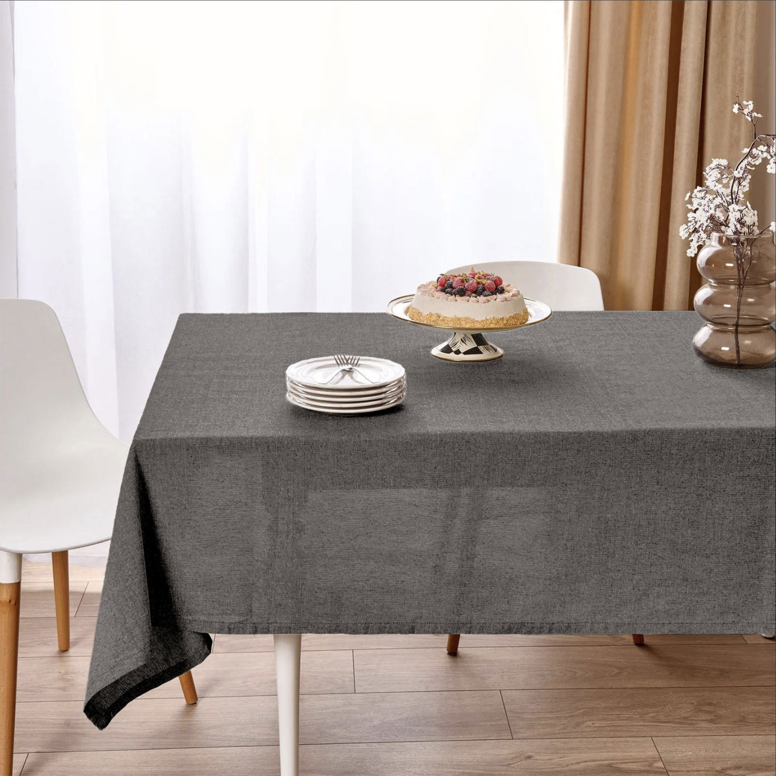 Soft Lapi Masa Örtüsü - Gri - 140x220 cm