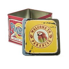 Pinball Metal Hediye Kutusu - Renkli - 16x16x14 cm