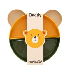 Buddy Mama Tabağı - 5 Parça Bej-Yeşil-Sarı 1 Adet